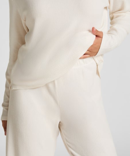 Brushed Jersey Trousers, White