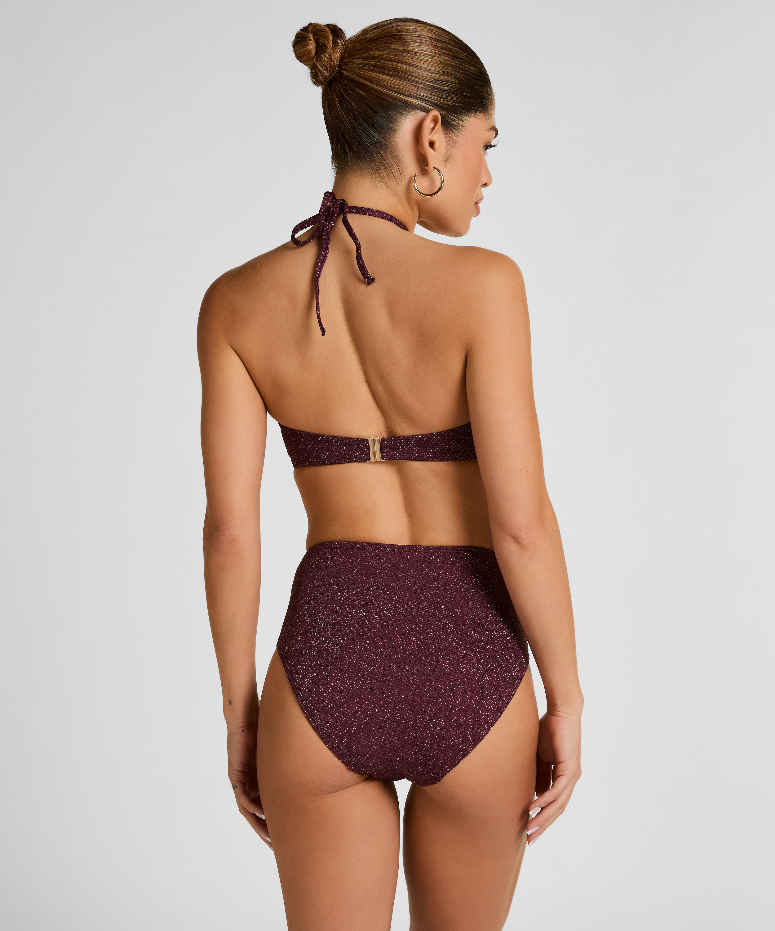 Panama High Waisted Bikini Bottom, Purple, main