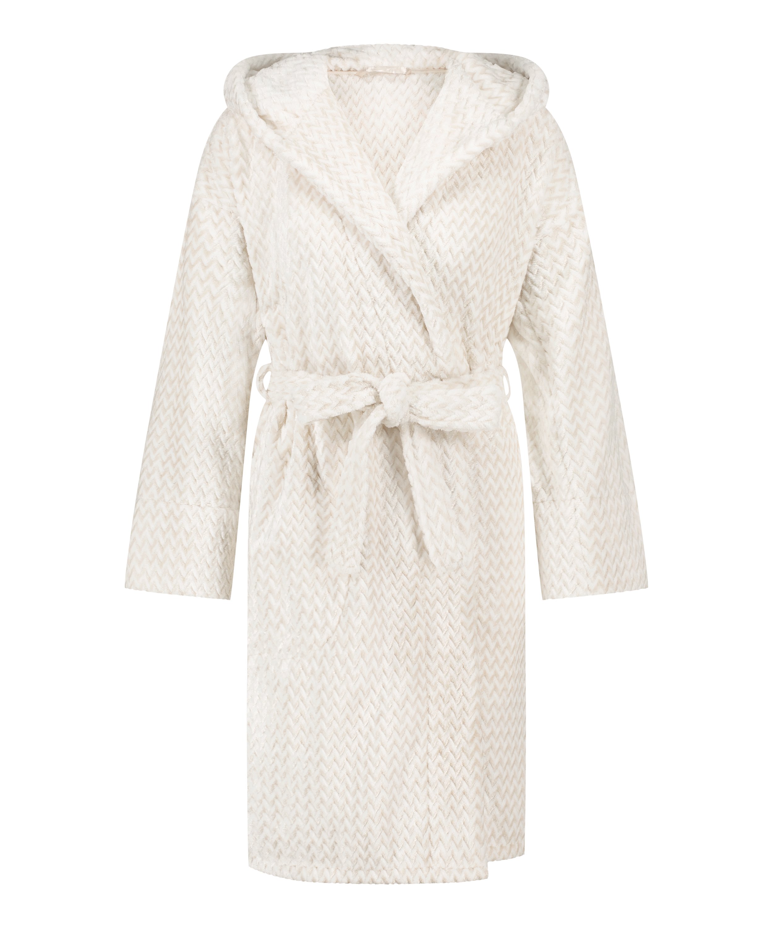 Fleece Bathrobe, Beige, main
