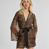 Leopard Mesh Kimono, Black