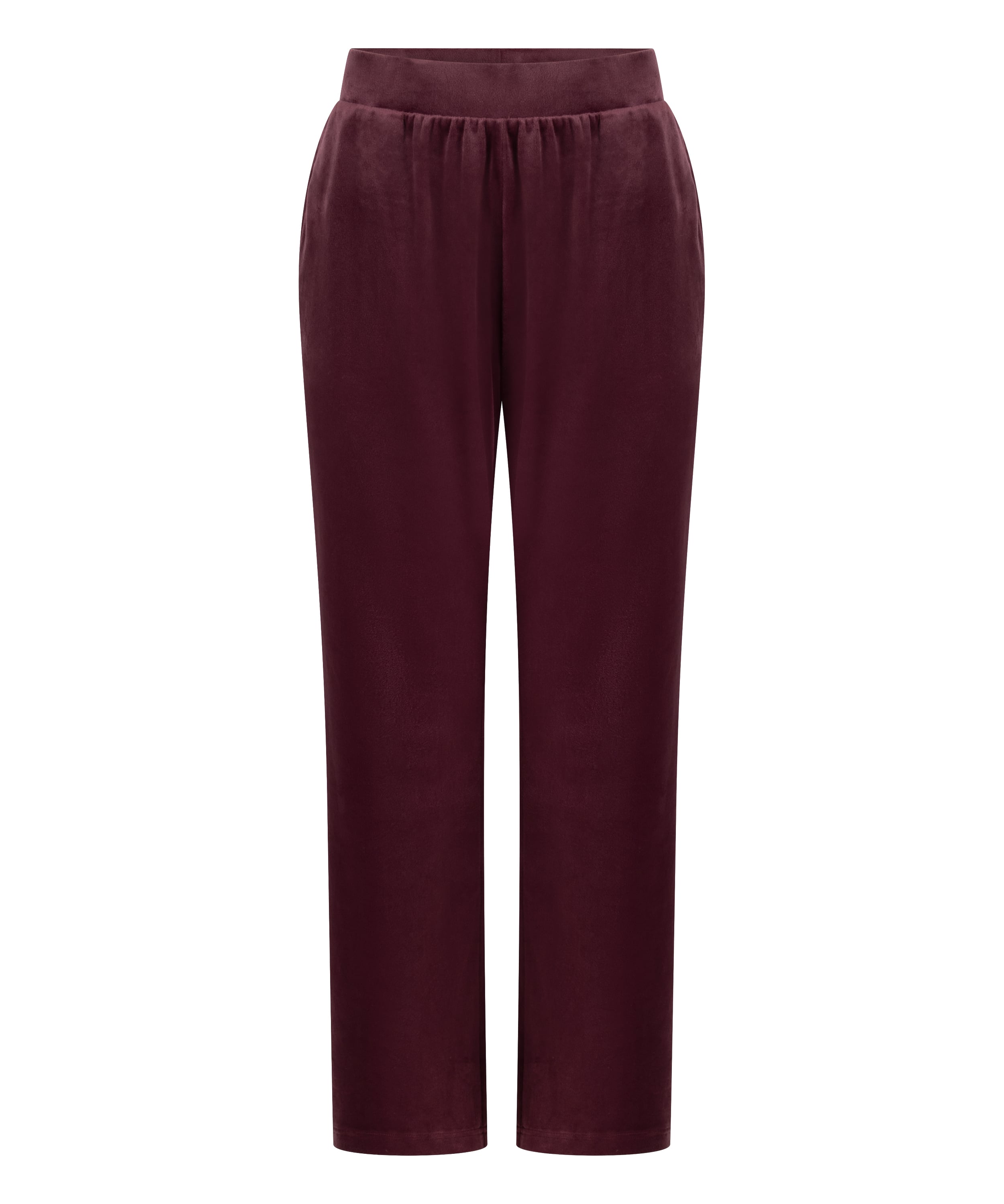 Velours Pyjama Pants, Red, main