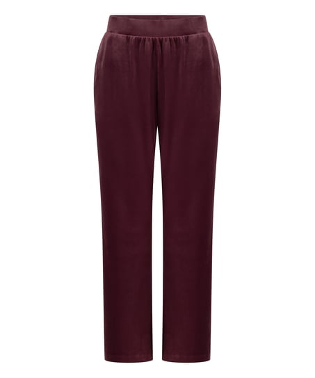 Velours Pyjama Pants, Red