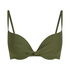 Luna padded bikini top, Green