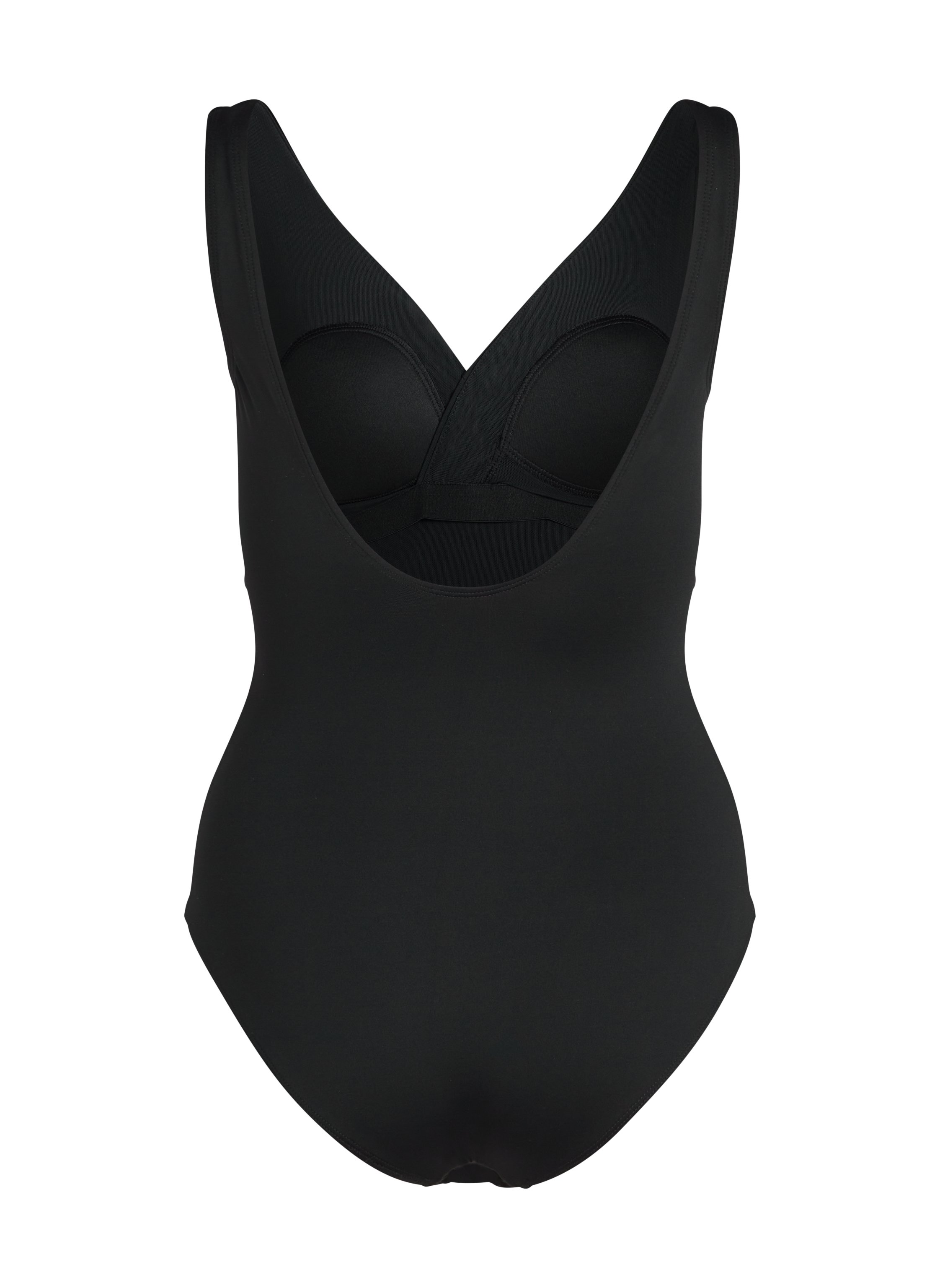Shaping Shell Mesh Swimsuit, Black, main