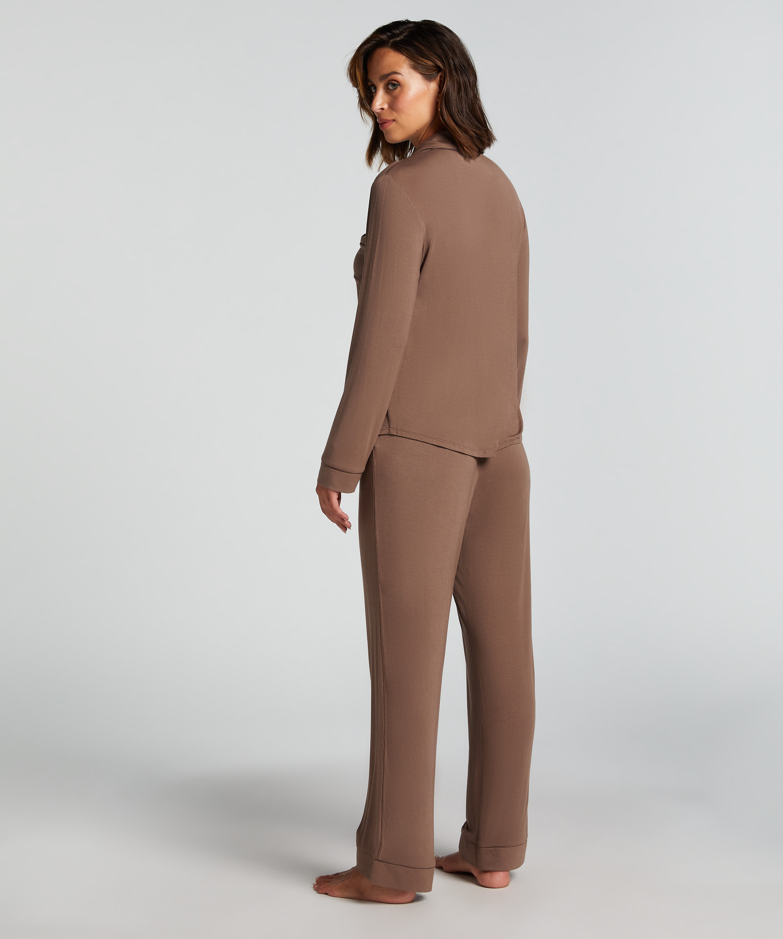 Essential Jersey Long-Sleeved Jacket, Brown, main