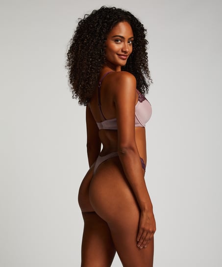 Lace & Shine Padded Underwired Bra, Purple