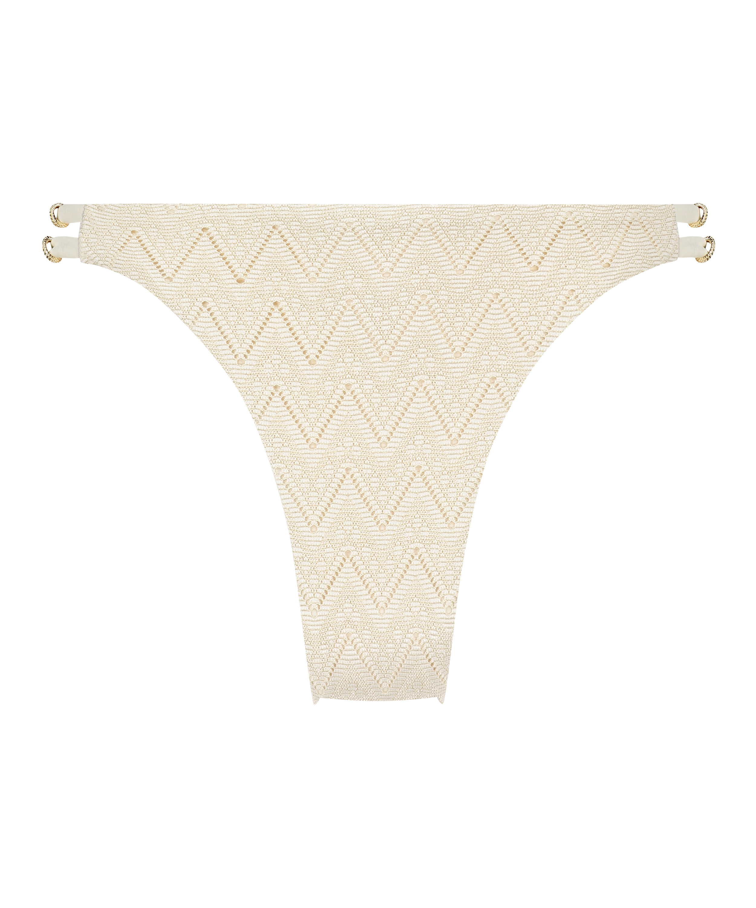 Crochet Cheeky Tanga Bikini Bottoms, White, main