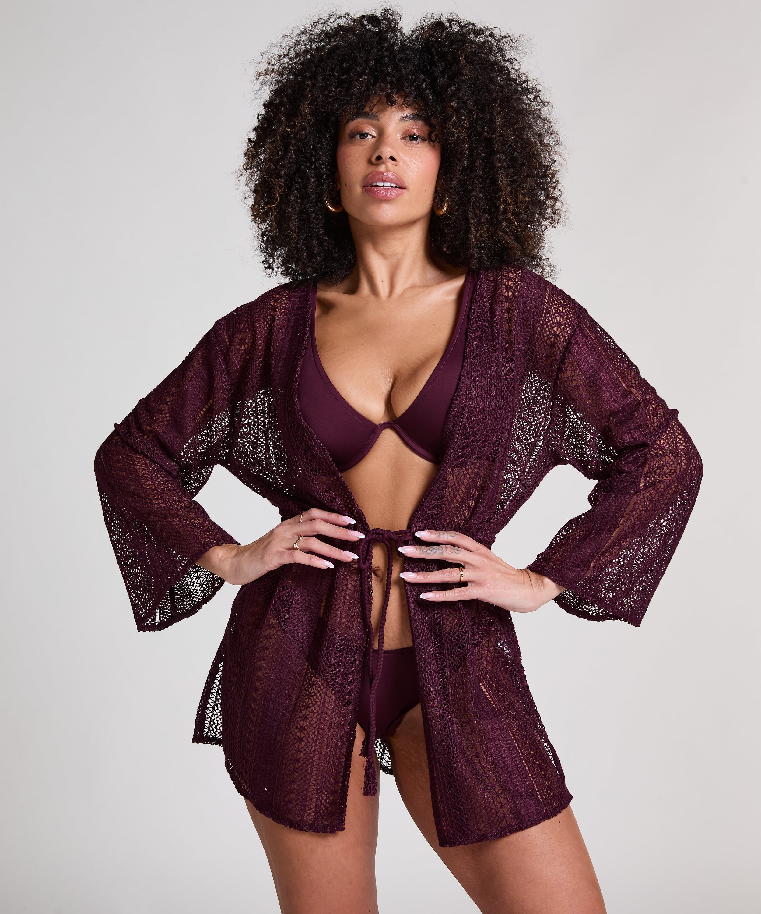 Beach Crochet Kaftan, Purple, main