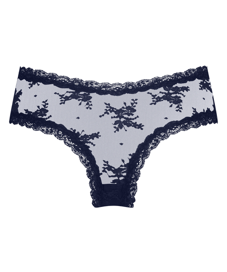 V-shaped Brazilian knickers mesh, Blue