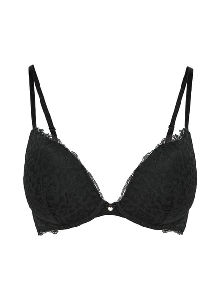 Marine Padded Push-Up Underwired Bra, Black