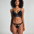Colette Padded Underwired Longline Push-Up Bra, Black