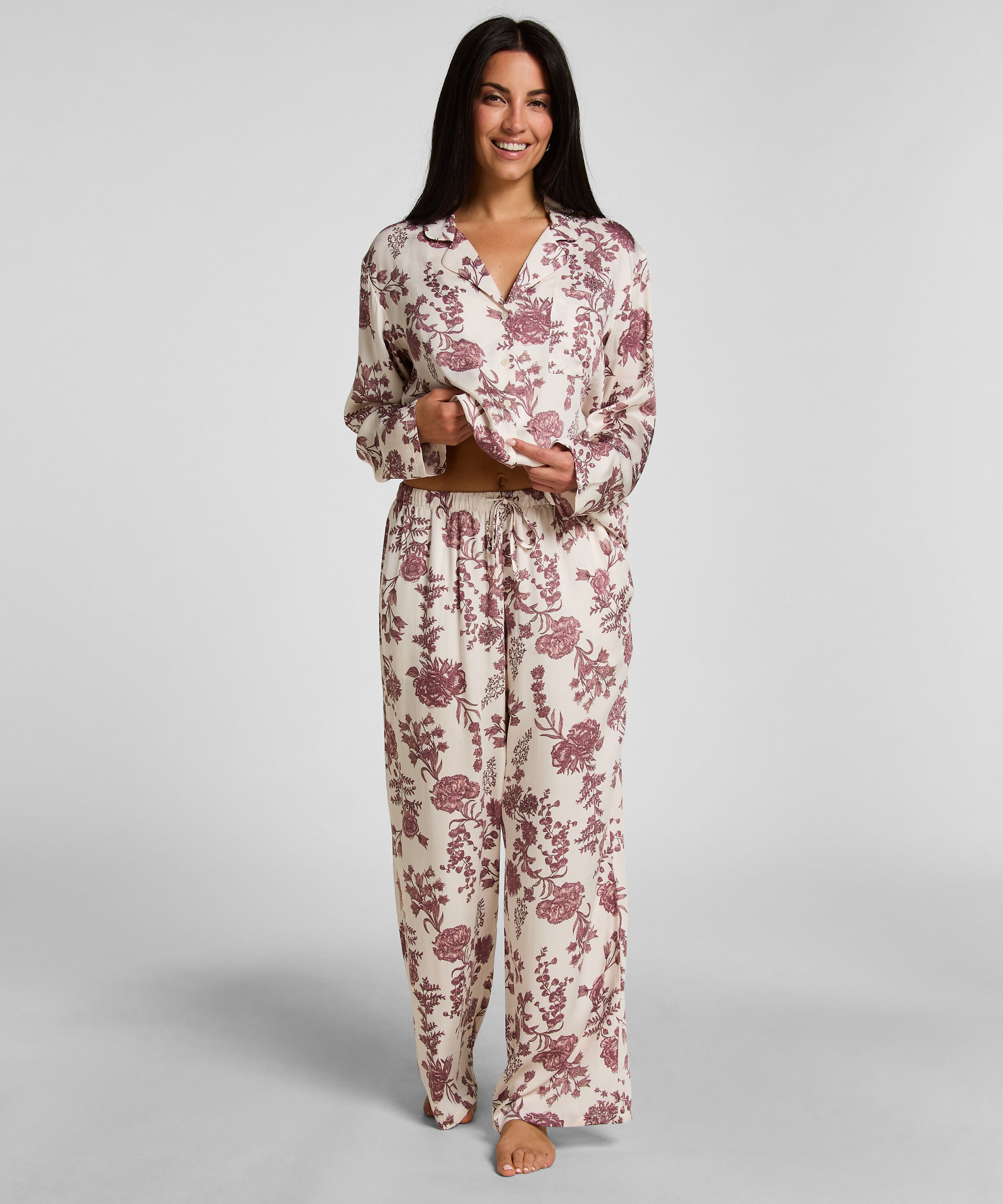 Pants Woven Print, Beige
