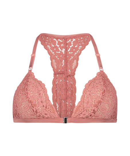 Rose Padded Triangle Bralette, Pink