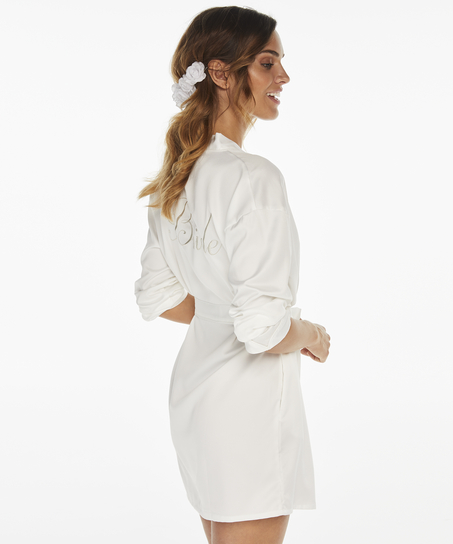 Satin Kimono Bridal, White