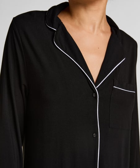 Essential Jersey Shirtdress, Black