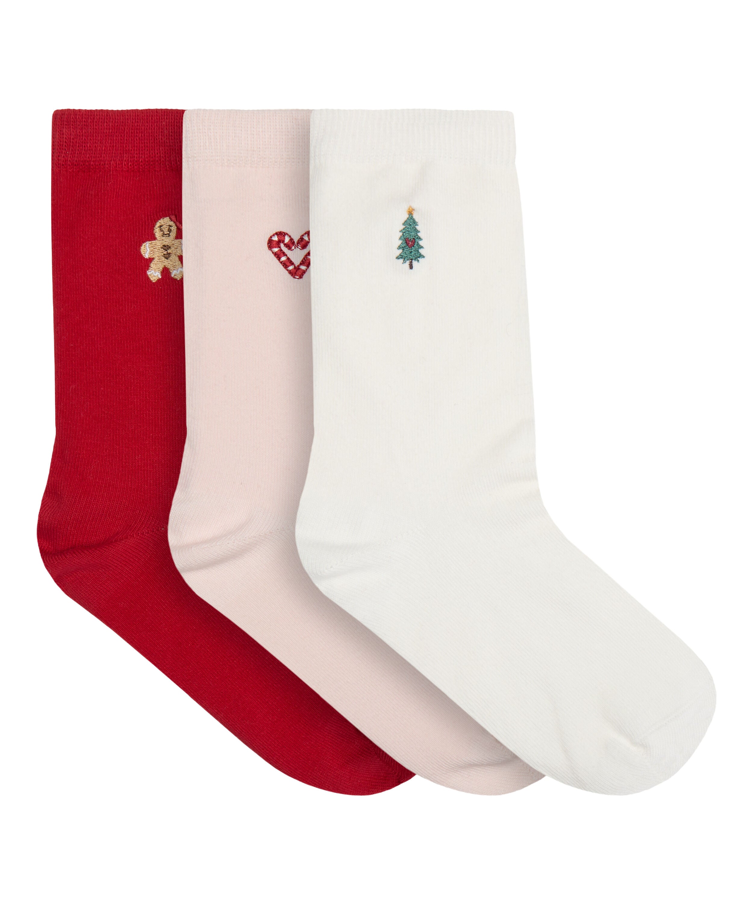 Socks 3 Pair Cotton, Red