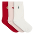 Socks 3 Pair Cotton, Red