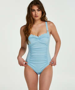 Scallop Shaping Swimsuit, Blue