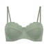 Scallop Padded Strapless Underwired Bikini Top Cup E +, Green