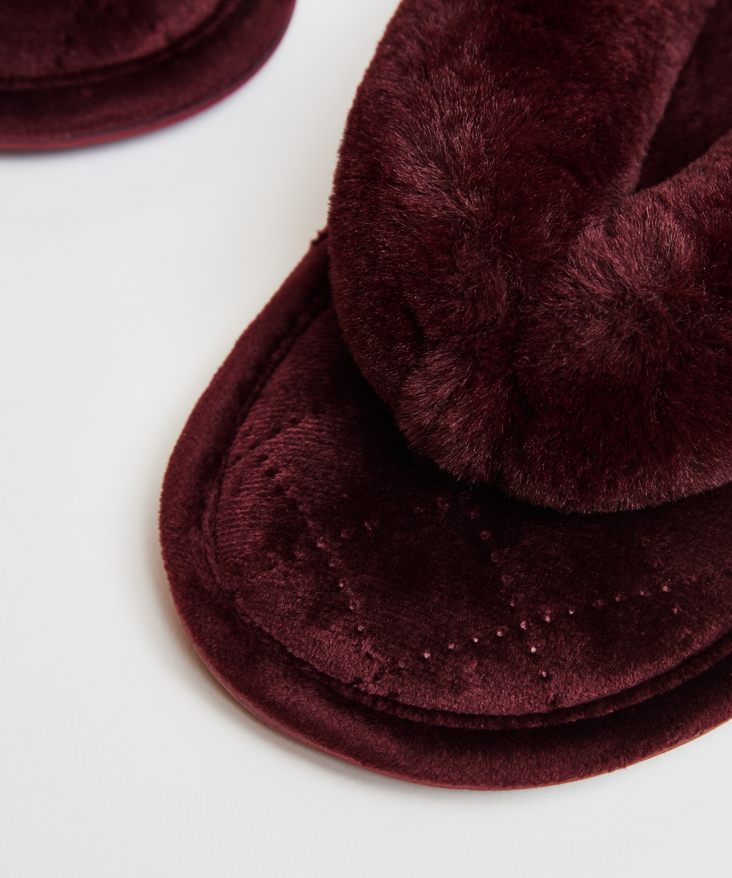 Fur Velours slippers, Red, main