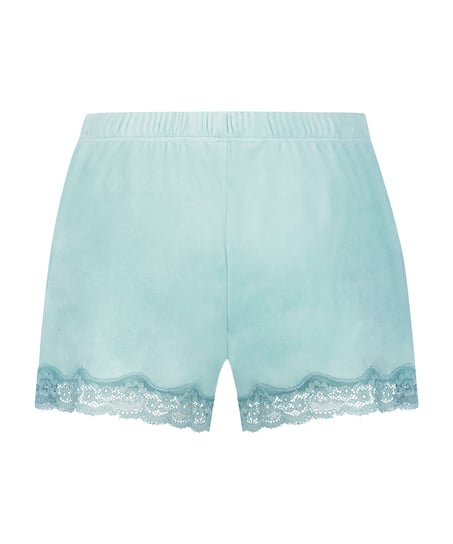 Velvet lace shorts, Green