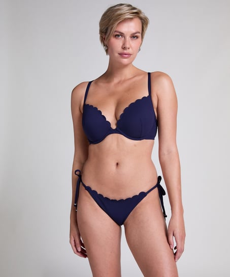 Scallop padded underwired bikini-top, Blue