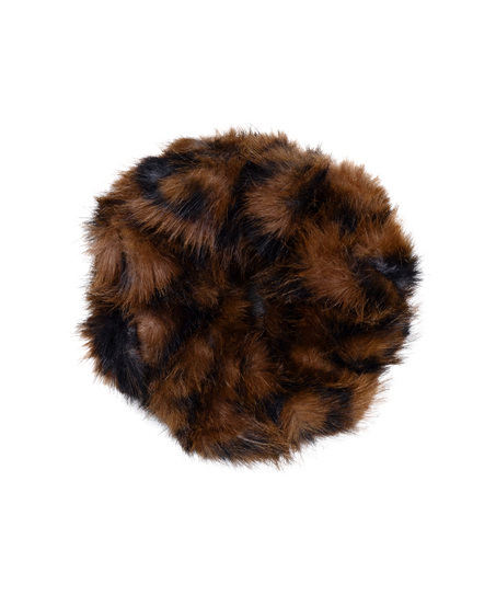 Leopard Make-Up Bag and Scrunchie Set, Black