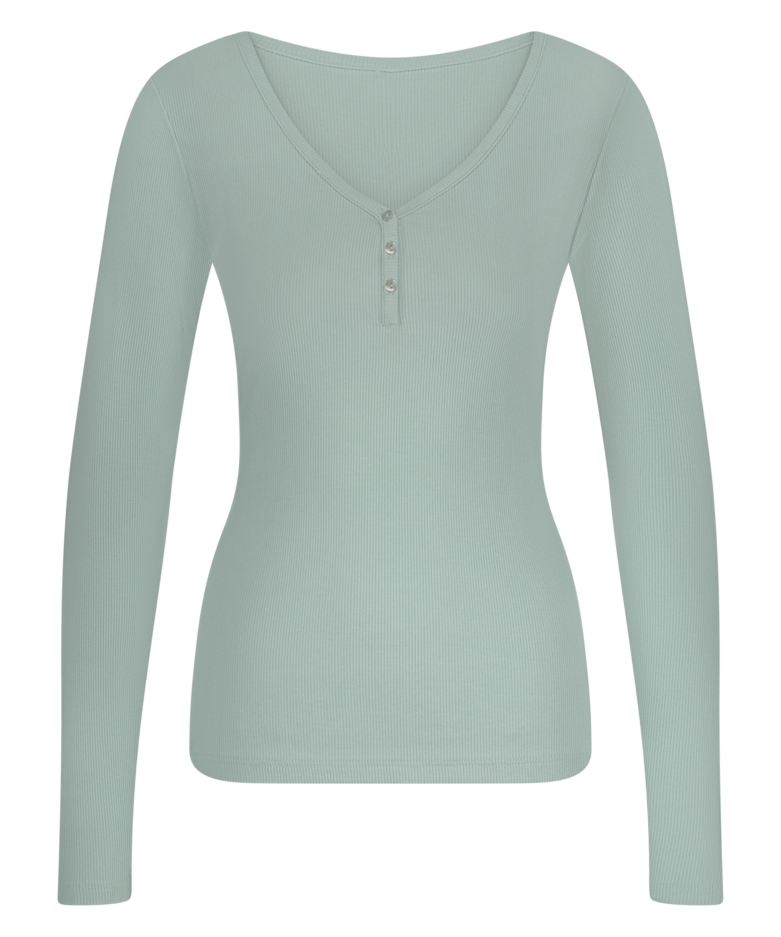 Long-Sleeved Pyjama Top, Green, main