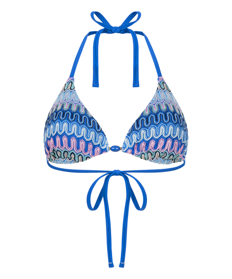 Cali Triangle Bikini Top, Blue
