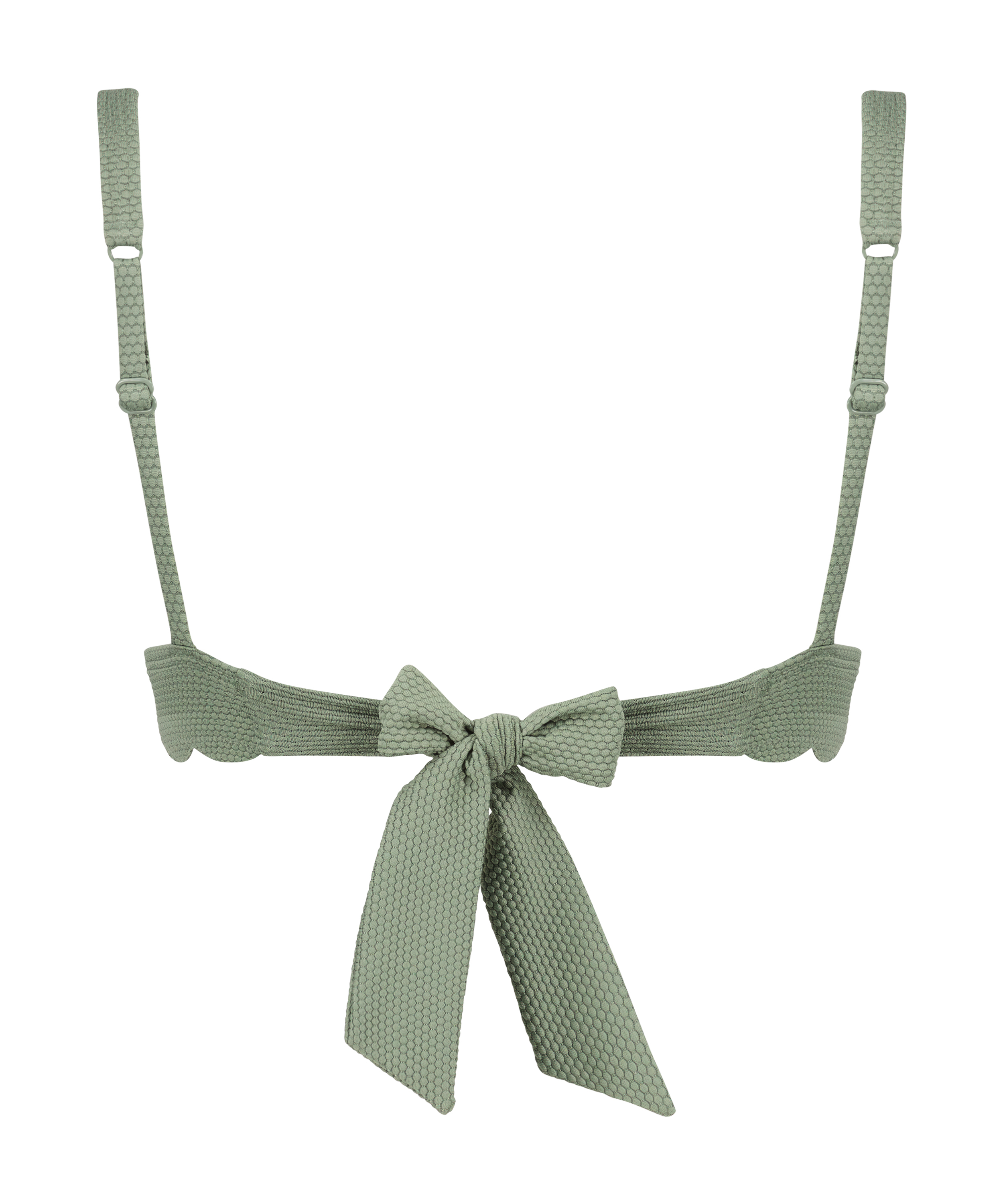 Scallop triangle bikini top, Green, main
