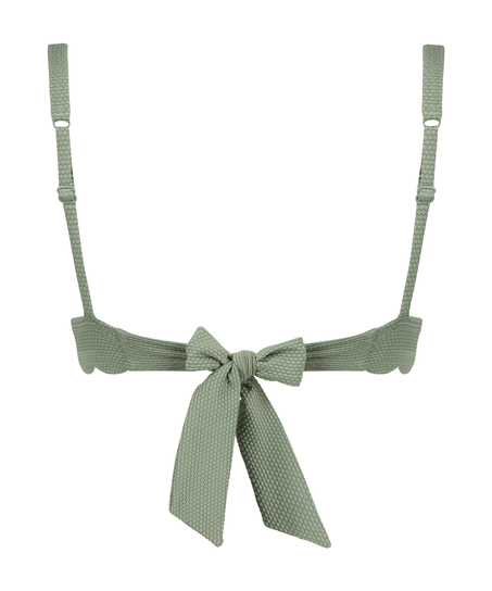 Scallop triangle bikini top, Green