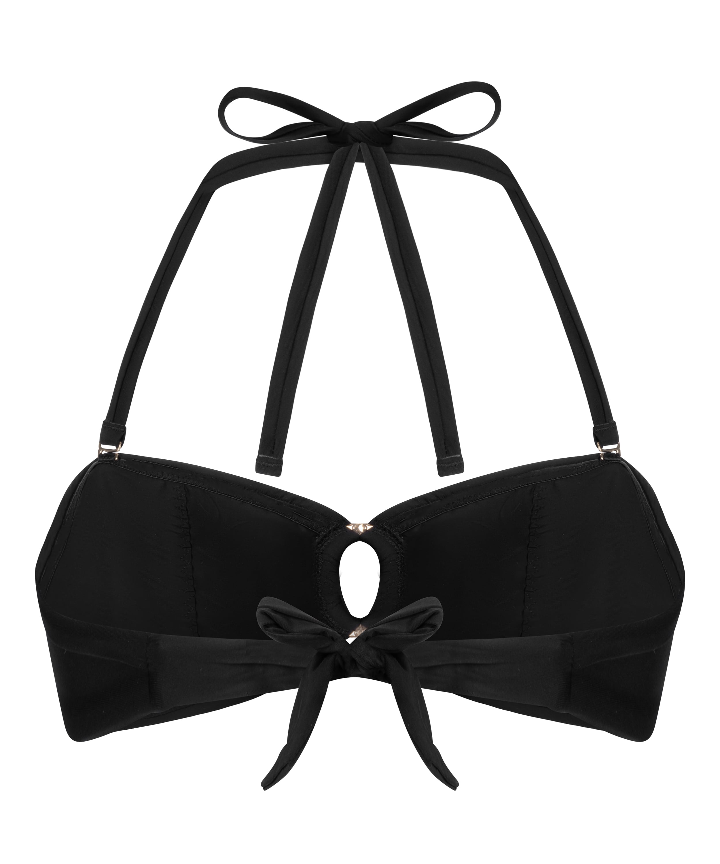 Luxe Bandeau Bikini Top, Black, main