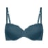 Lace & Shine Padded Underwired Bra, Blue