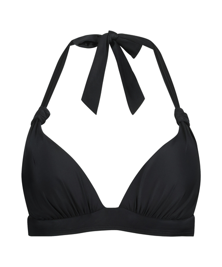 Luxe Triangle Bikini Top, Black