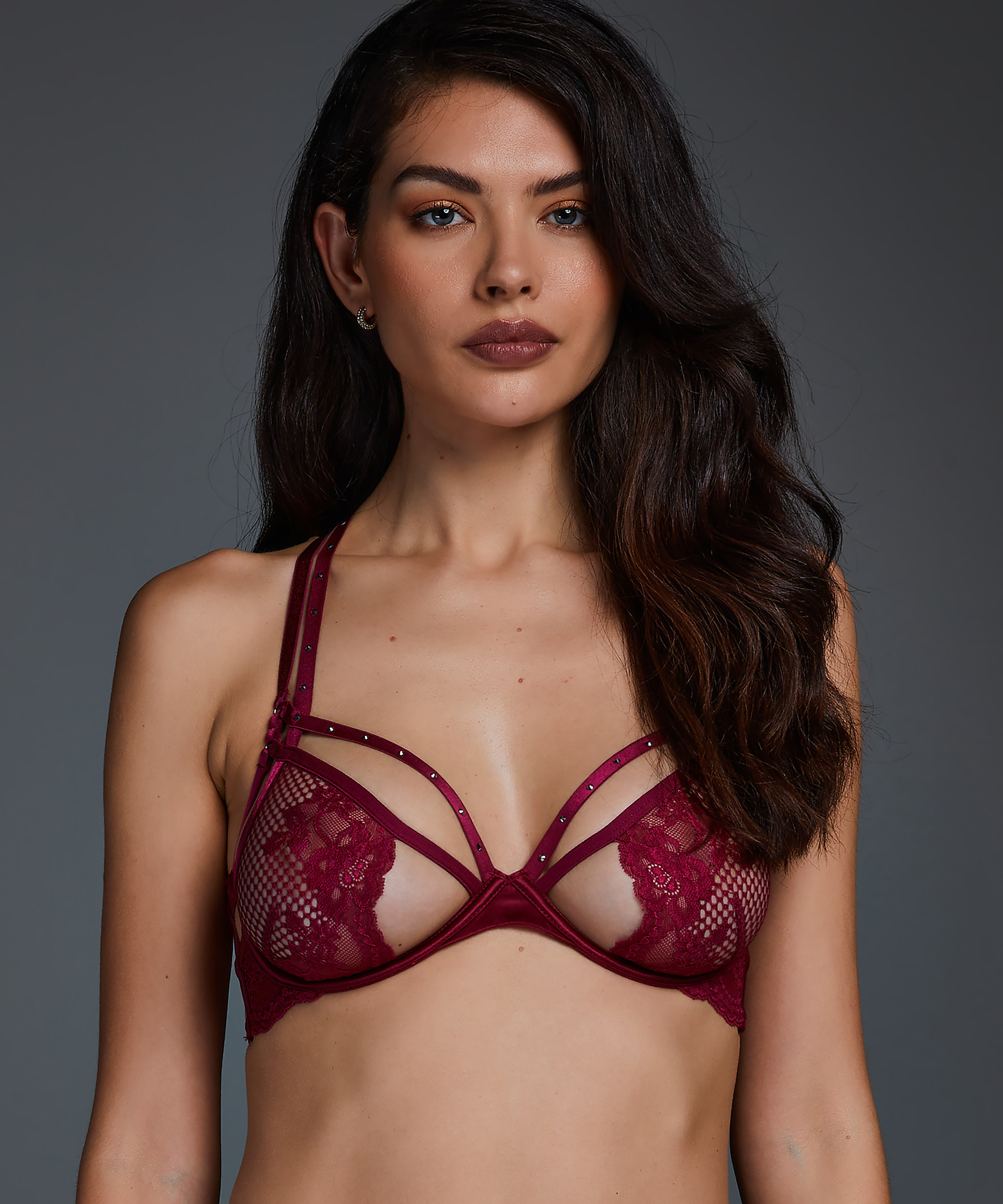 Monroe Non-Padded Underwired Bra, Red, main