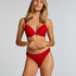 Teddy Padded Push-Up Underwired Bra, Red