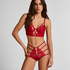 Noeki Non-Padded Longline Underwired Bra, Red