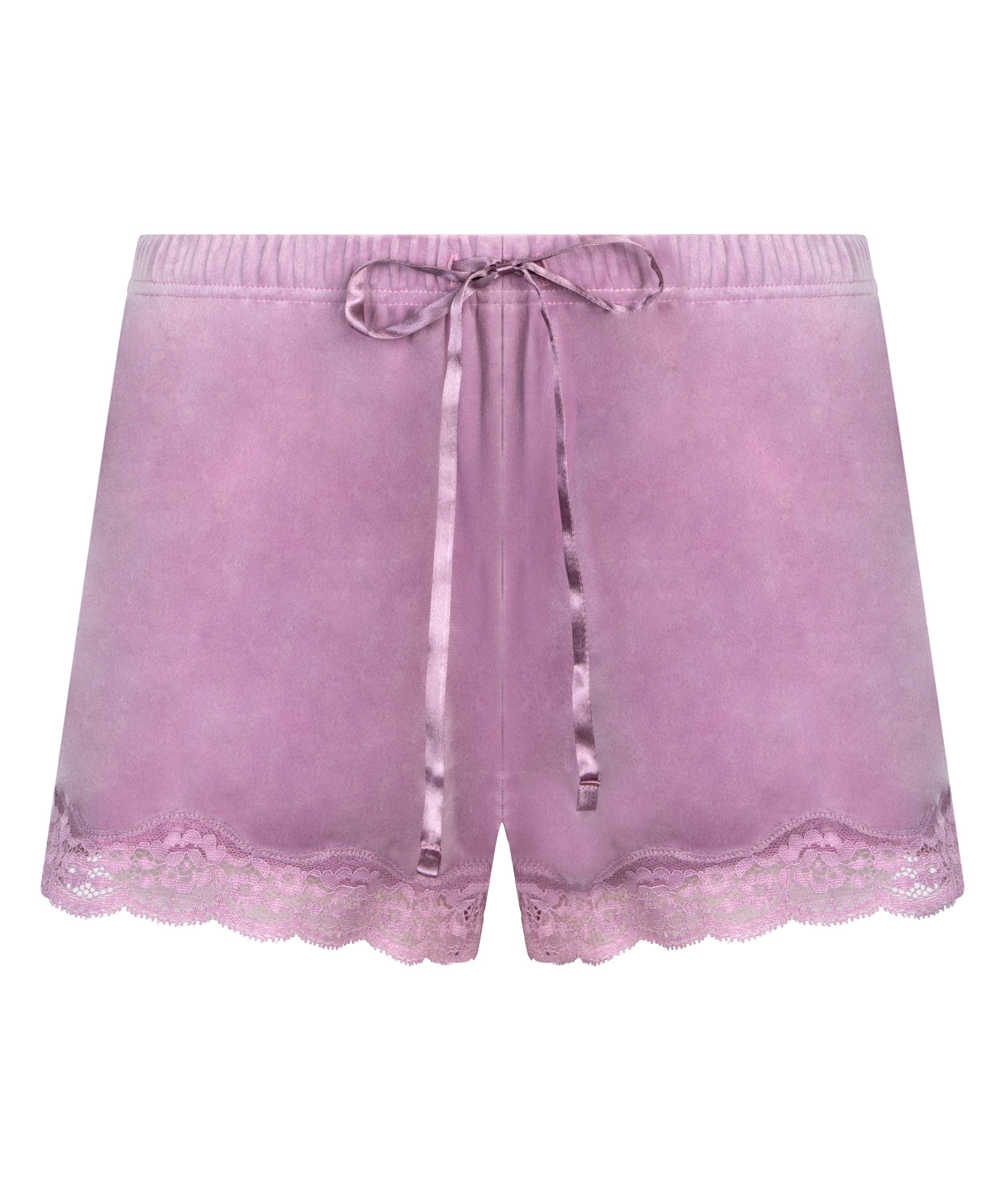 Velvet lace shorts, Purple, main