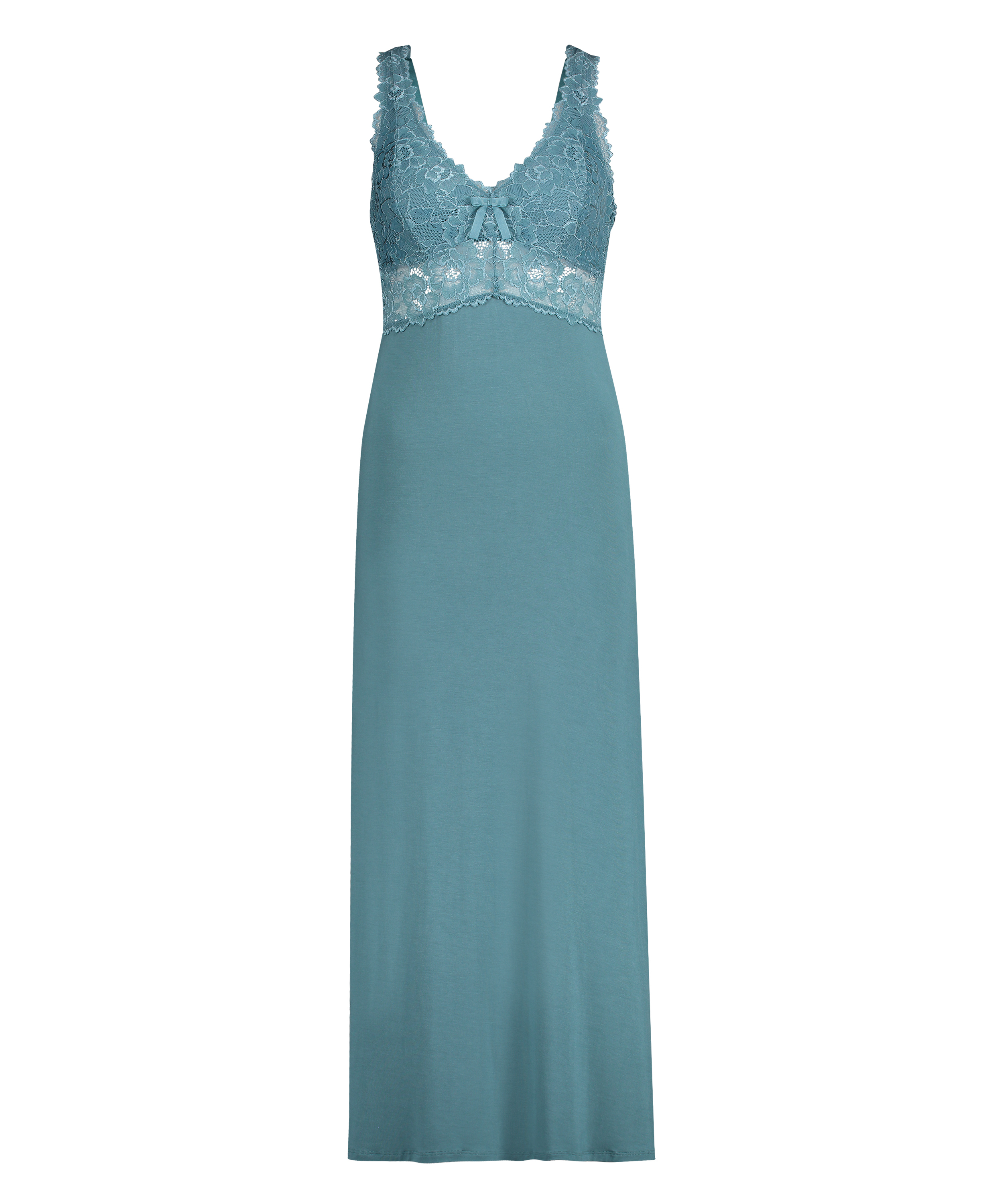 Nora Lace Long Slip Dress, Green, main