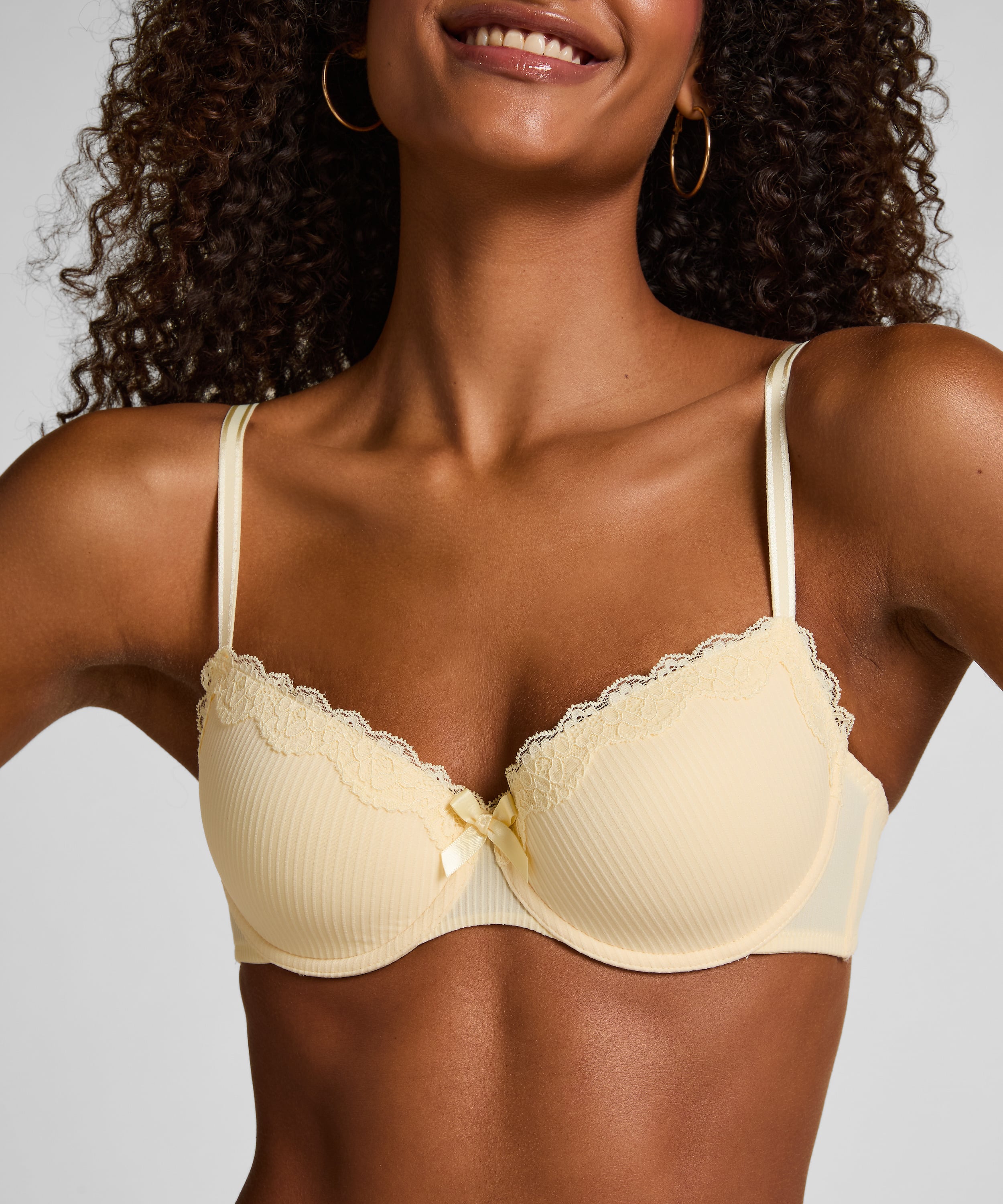 Lola Padded Underwired Bra, Yellow, main
