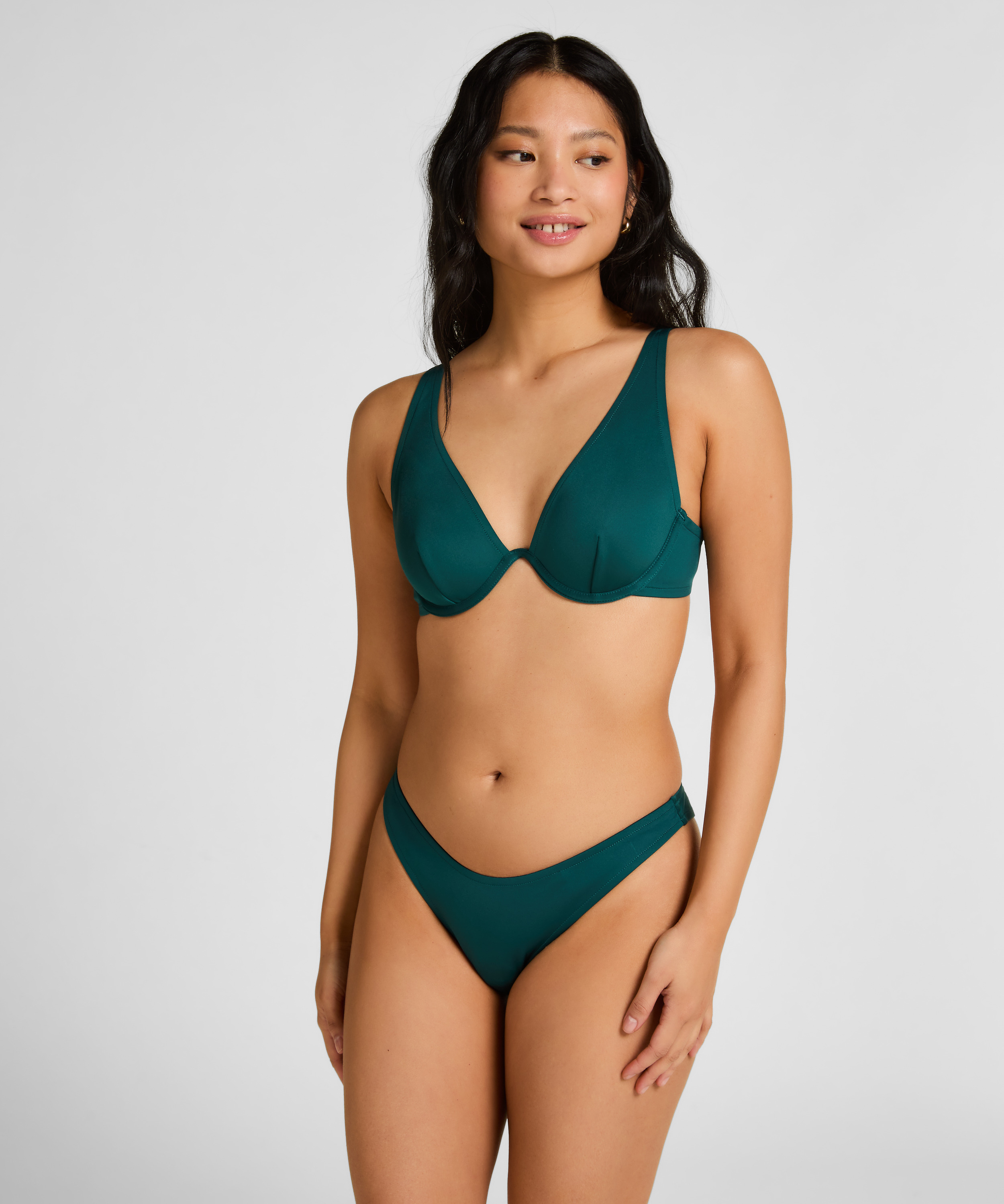 Neoprene Highleg Bikinibottom, Green, main