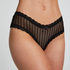 V-shaped Brazilian knickers mesh, Black