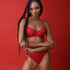 Rose Padded Underwired Bra, Red