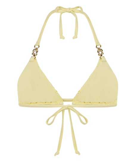 Triangle Crochet Bikini Top, Yellow