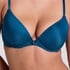 Plunge Padded Underwired Bra, Blue