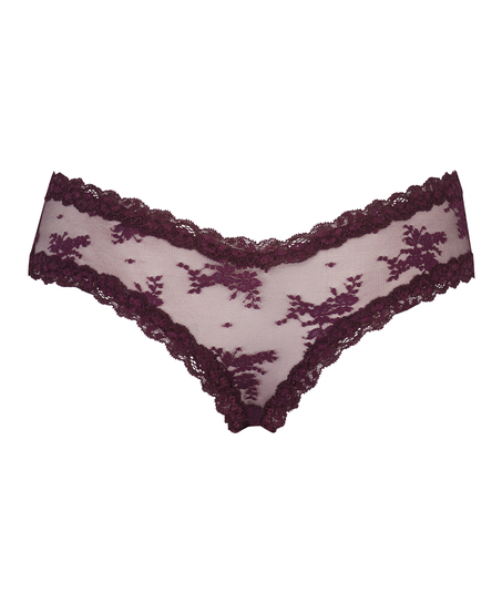 V-shaped Brazilian knickers mesh, Purple