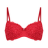 Rose Padded Underwired Bra, Red