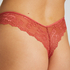 Lace Back Invisible Thong, Red