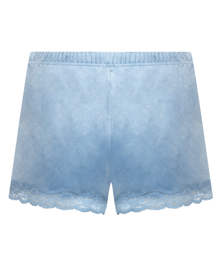 Velvet lace shorts, Blue
