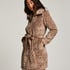 Fleece Zip Bathrobe, Brown